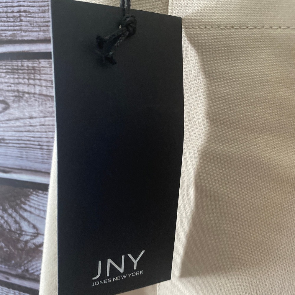 Jones New York Women's Cropped Wide-Leg Pants Size L High-Rise Cream NWT - Picture 3 of 6